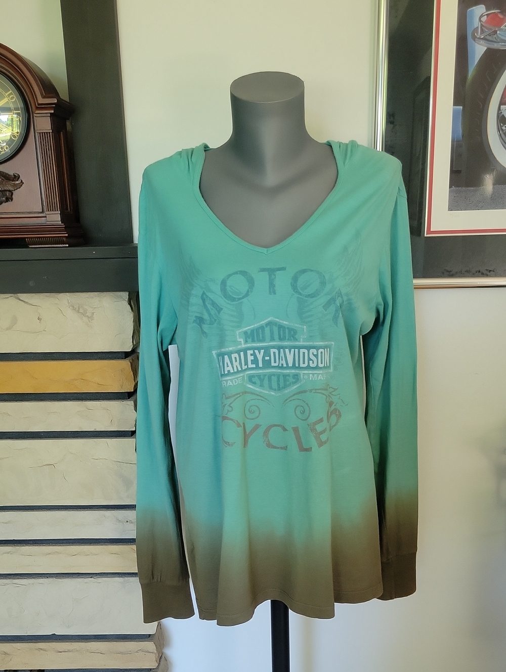 Harley-Davidson Hoodie 2XL Green Ombre